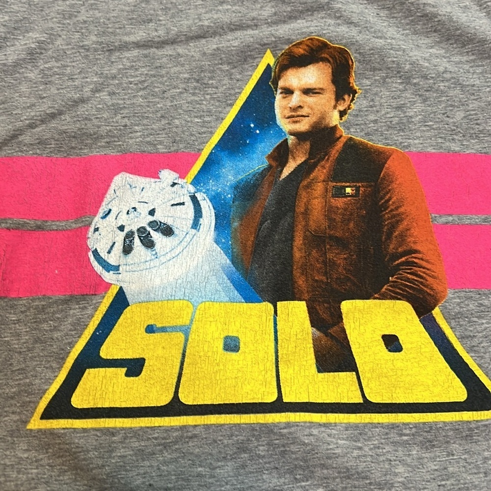 Star Wars Solo Graphic Ringer TShirt Size XL